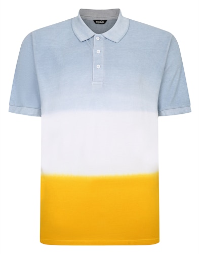 Bigdude Ombre Polo Shirt Light Blue Tall